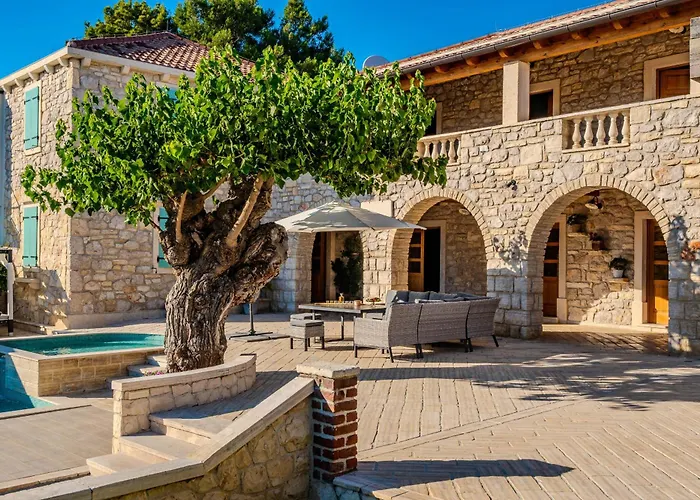 My Dalmatia - Authentic Dumina With Private Heated Pool And Sauna Feriehus Sukošan